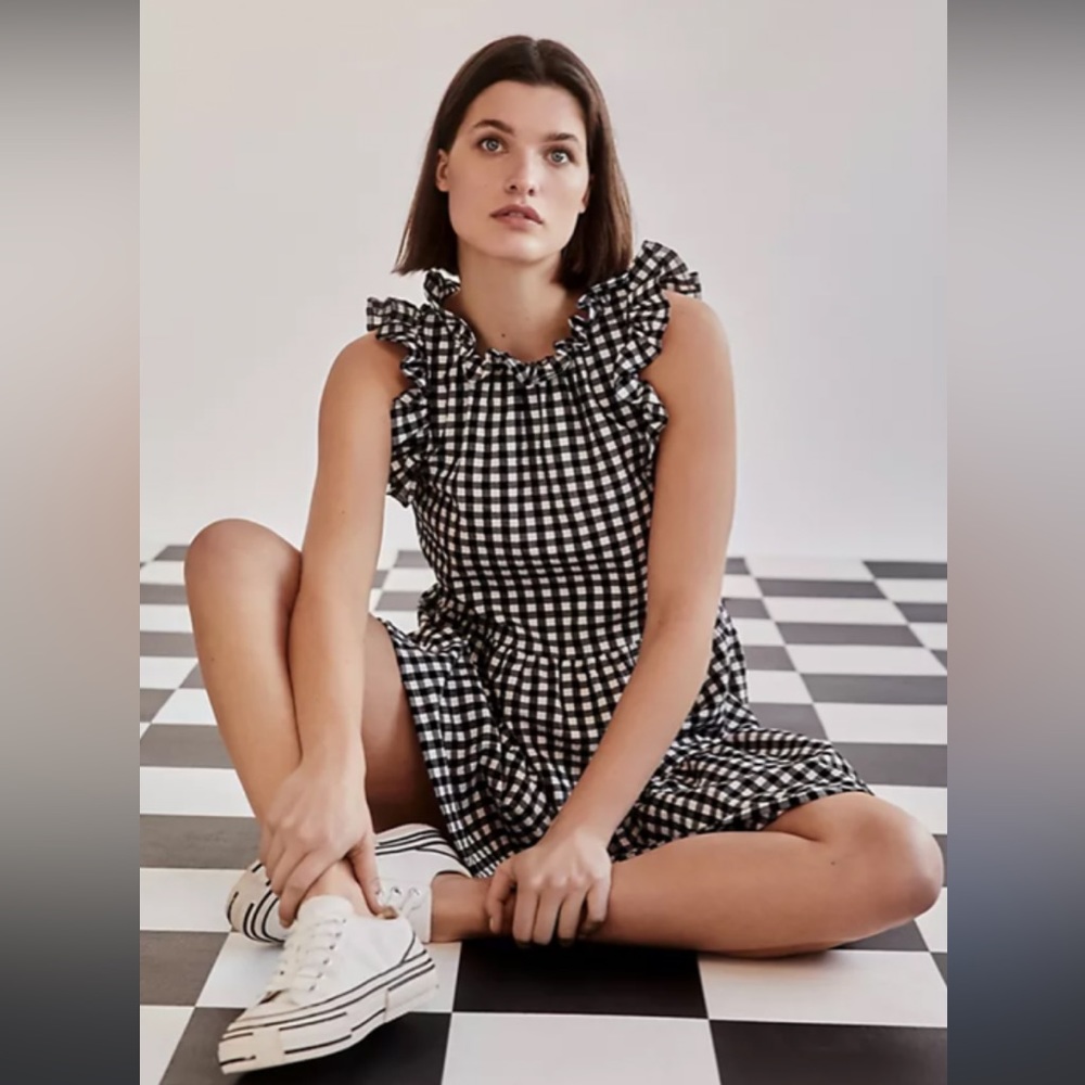 Meave mini sleeveless gingham dress